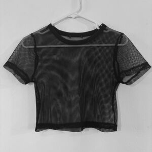 black mesh crop top